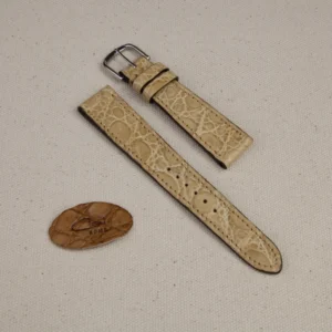 Cinturino in Pelle stampata Cocco color Avorio