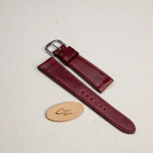 Cinturino-in-shell-cordovan-bordeaux-ciani-roma