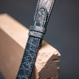 Cinturino in Pelle Coccodrillo Azzurro