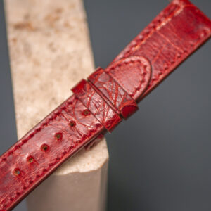 Cinturino in Pelle Coccodrillo Rosso Intenso