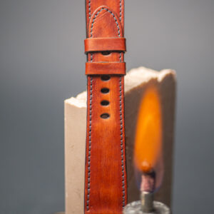 Cinturino in Pelle Marrone Fiammato