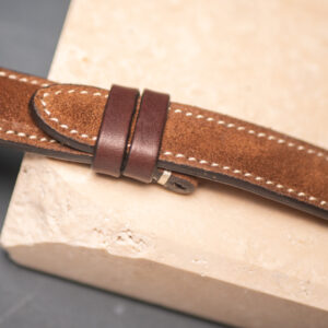 Cinturino in Pelle Scamosciato Marrone Classico