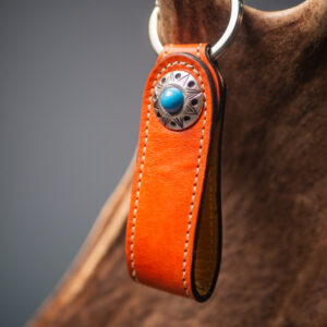 Portachiavi in Pelle Arancione