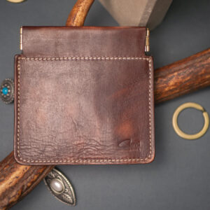 Portamonete in Pelle Marrone Testa di Moro